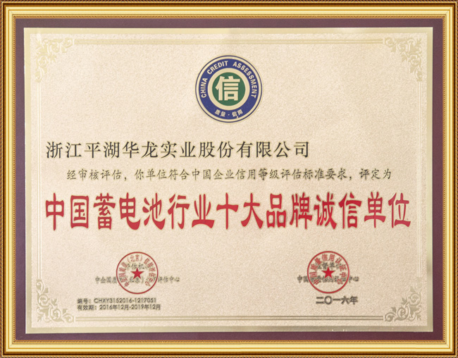 中國蓄電池行業(yè)十大品牌誠信單位